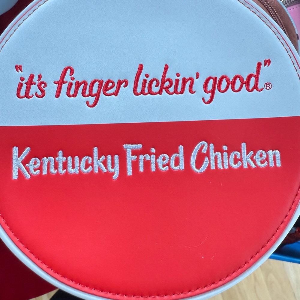 Red and White KFC Round Bag
